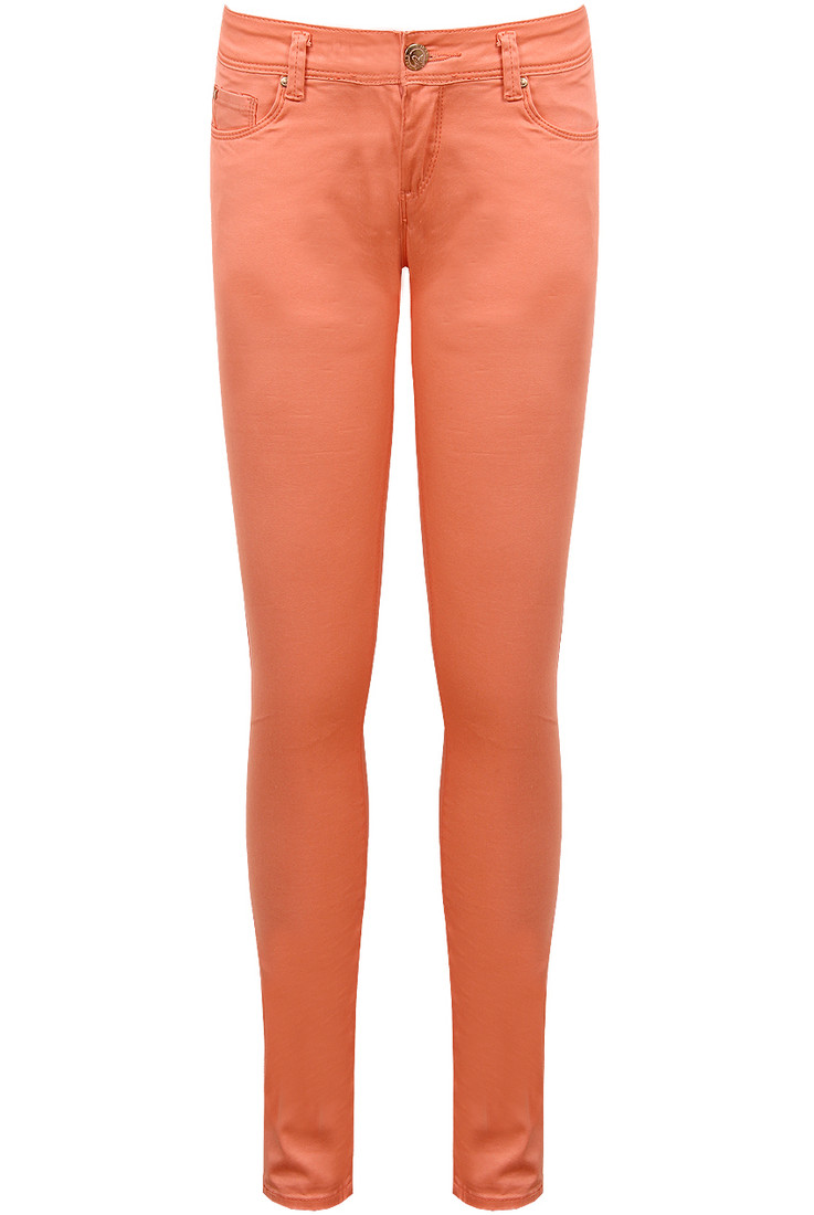 Orange Soft Skinny Button Up Jeans