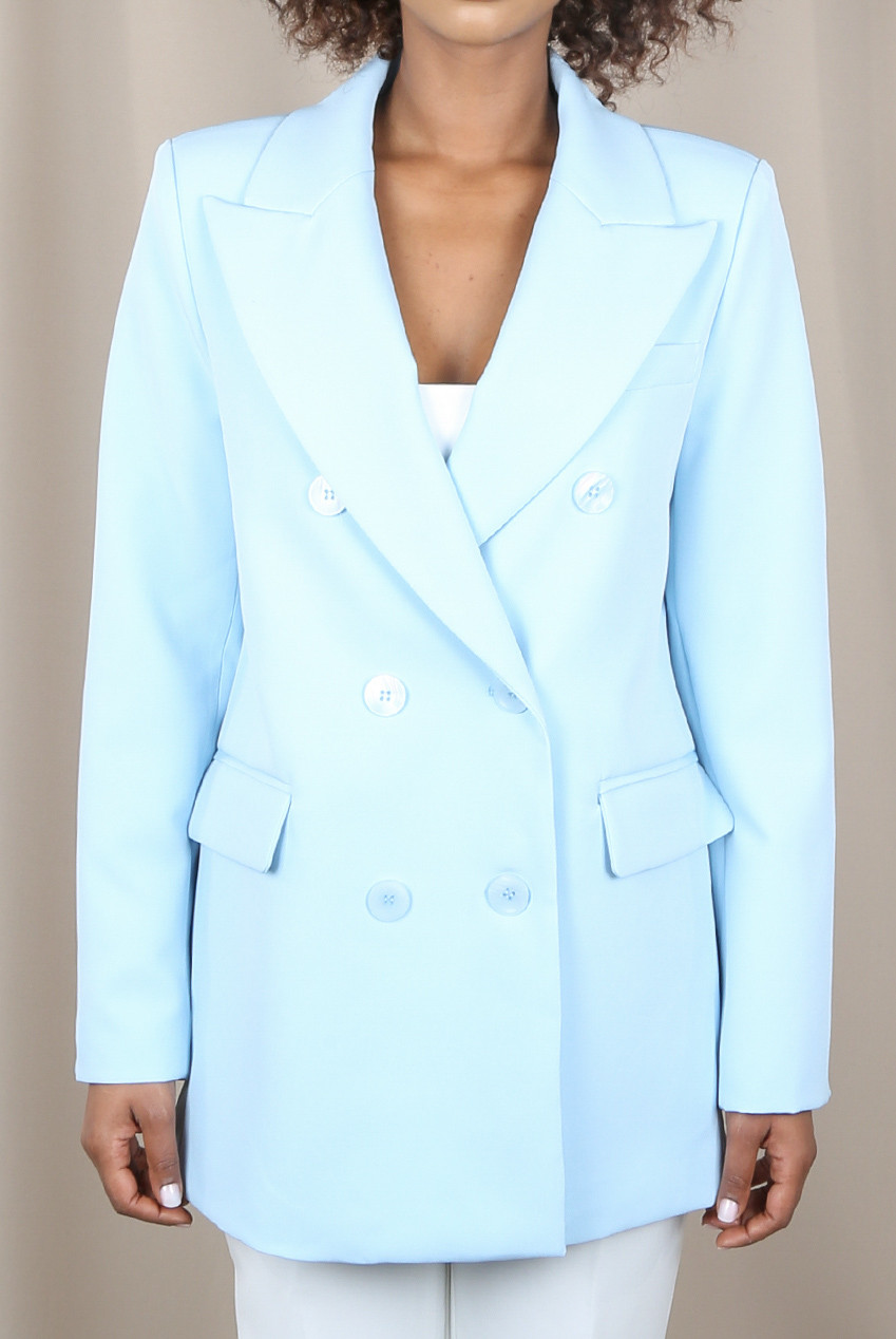 Tailored Longline Double Breasted Blazer- Buy Fashion Wholesale in The UK