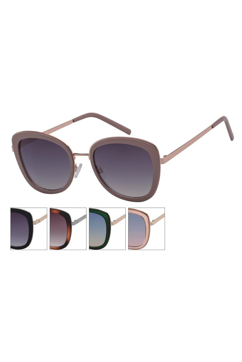 Metal Frame Cat Eye Sunglasses In Earth Tones