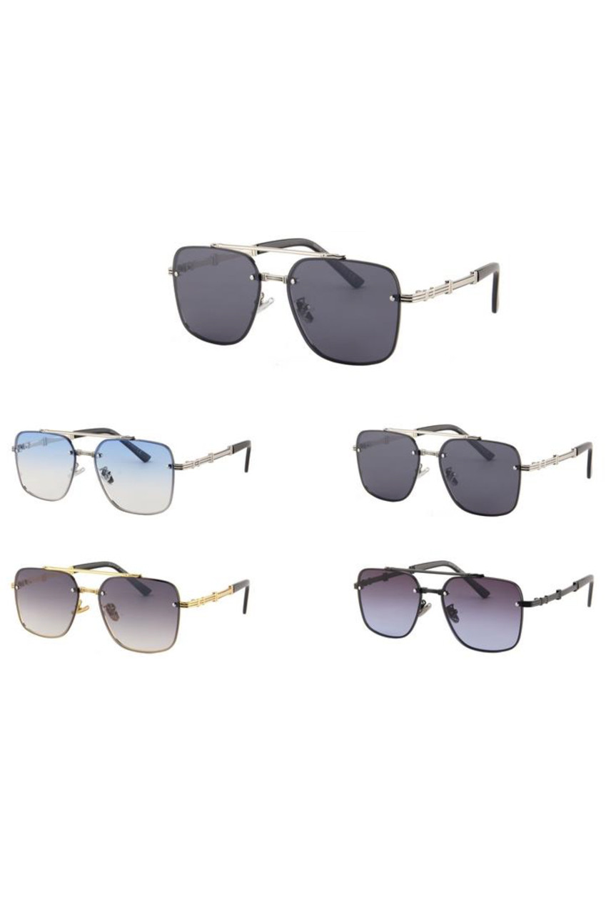Aviator Sunglasses With Embossed Hardware