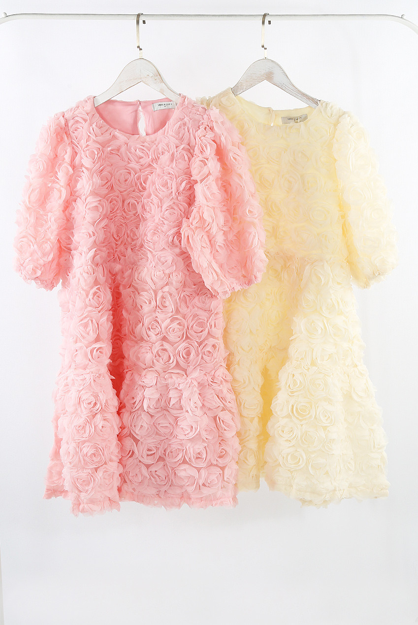 Long sleeve flower applique ruched backless mini dress