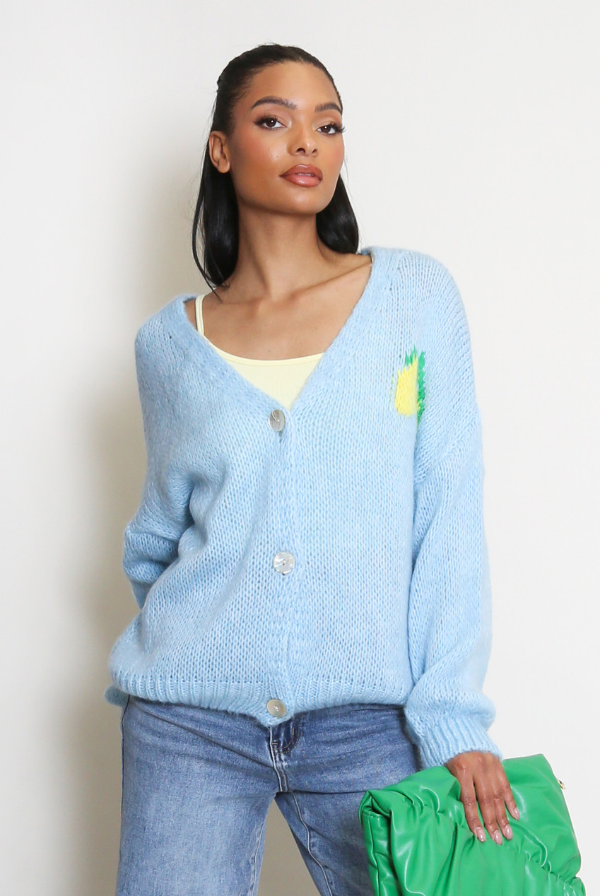 Limoncello Slogan Cardigan Buy Fashion Wholesale in The UK