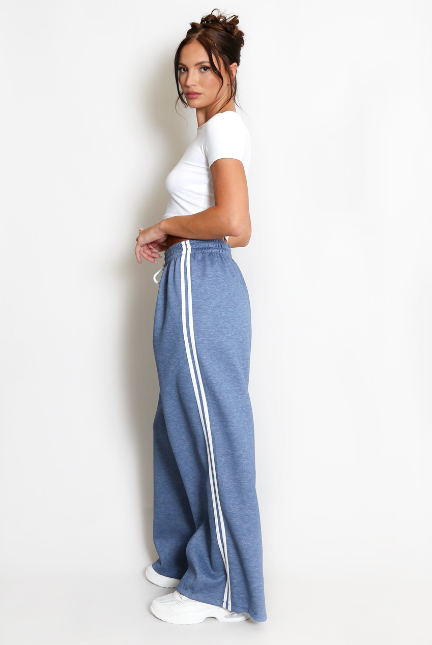 Stripe Pattern Wide Leg Trouser