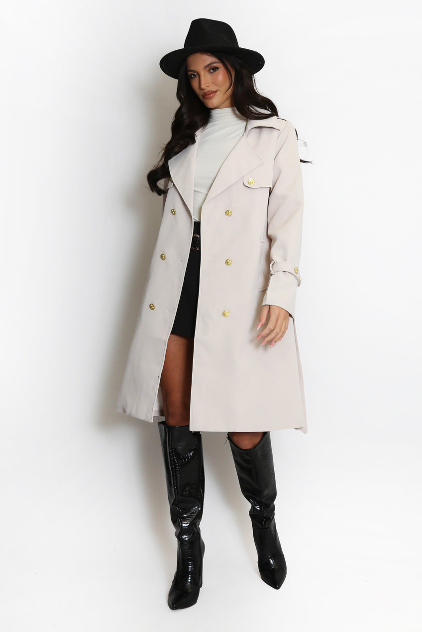 Commuting Mid-length Trench Coat With Double-breasted Lapels main image 0