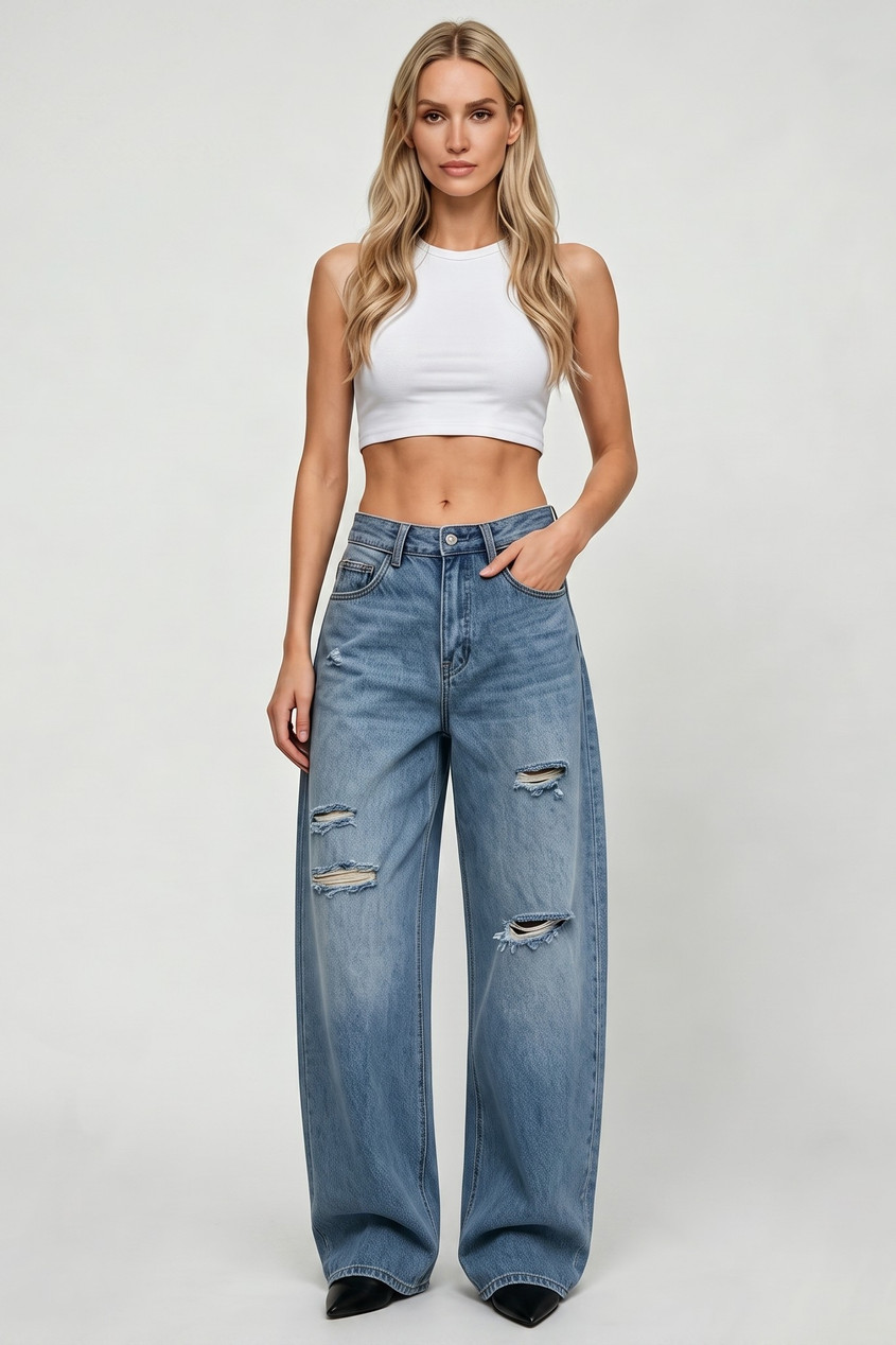 Ripped Balloon Jeans
