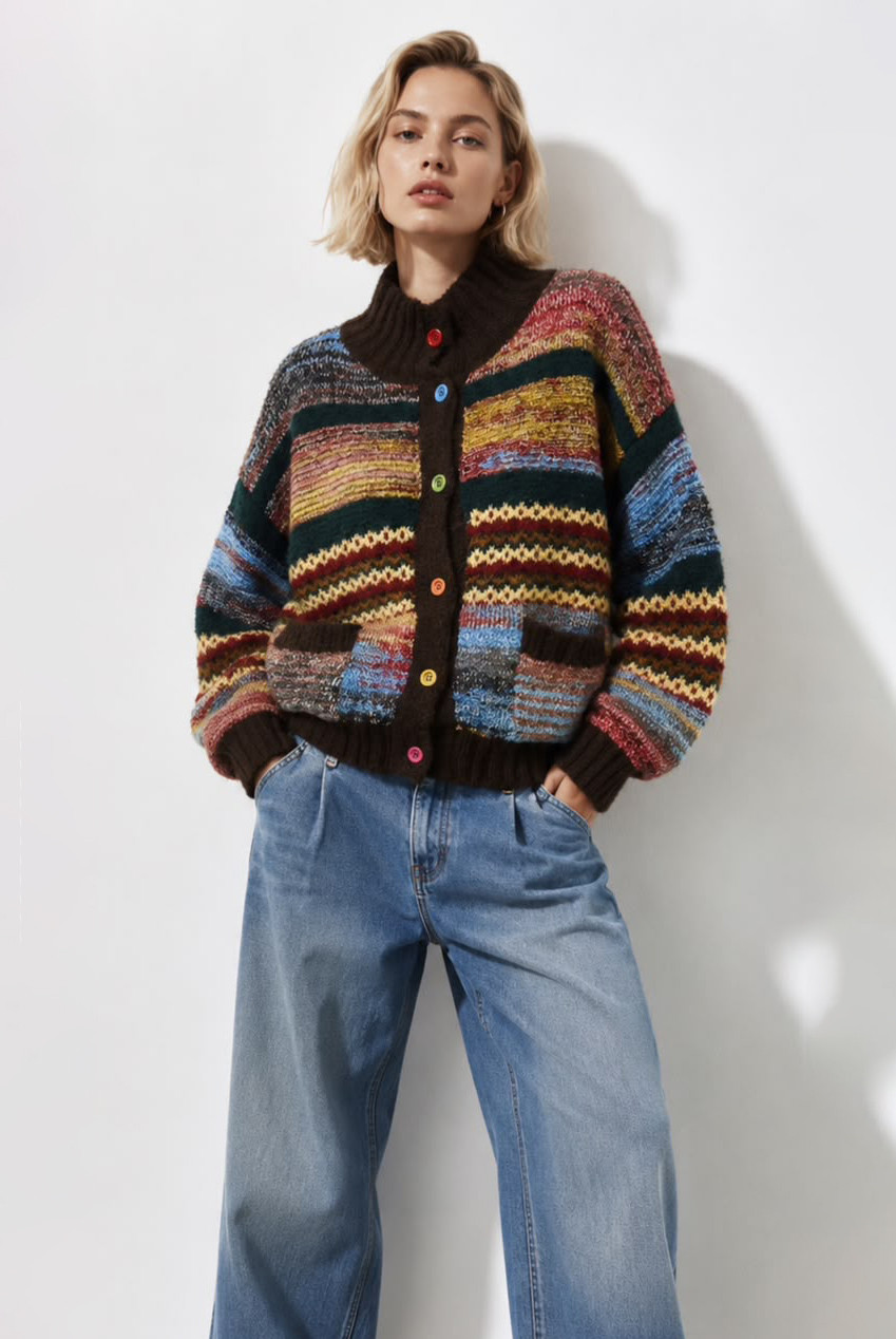 Multi-Coloured Stripe Cardigan 