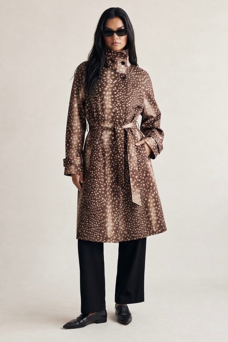 Bambi Funnel Neck Fur Overcoat