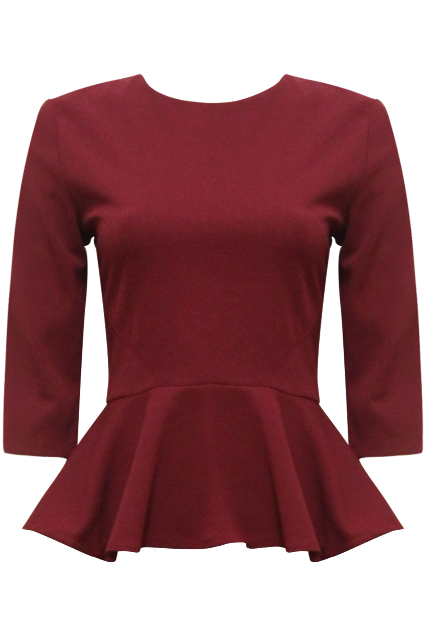 maroon peplum top