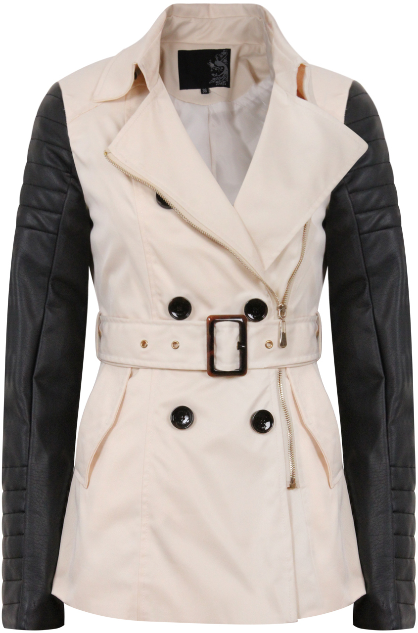 remake beige×black coat Abrigo en mezcla de lana Color beige - RESERVED - 0290P-80M