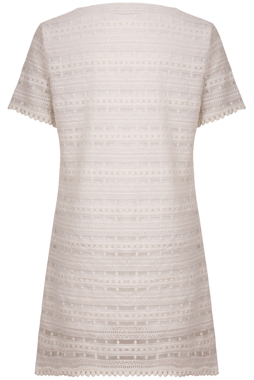 Cream Crochet Lace Shift Dress - Babez London