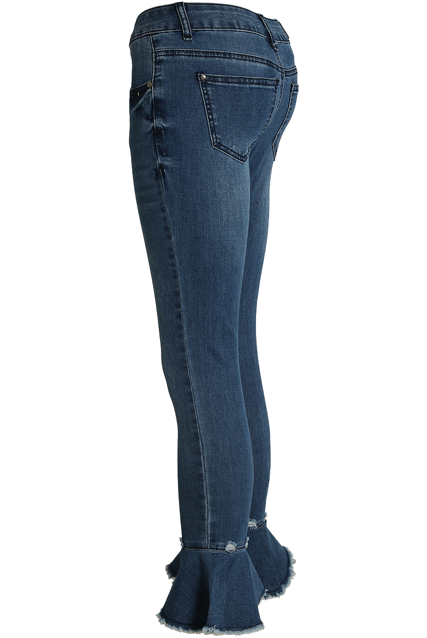 Denim Flare Frill Ankle Jeans - Buy 