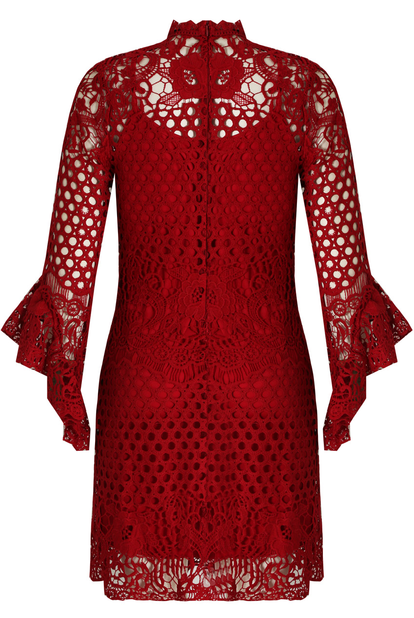 Crochet Bell Sleeve Bodycon Dress - 3 Colours - Buy Fashion