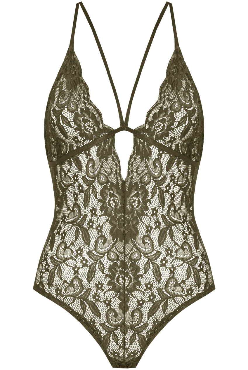 Embroidery Lace Criss Cross Back Bodysuit- Buy Fashion Wholesale in The UK