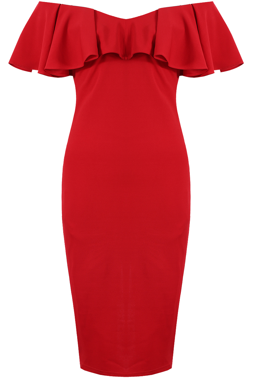 frill off shoulder dress
