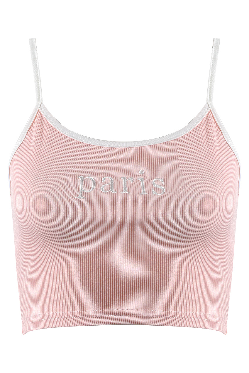 'PARIS' Embroidered Crop Top - Buy Fashion Wholesale in The UK