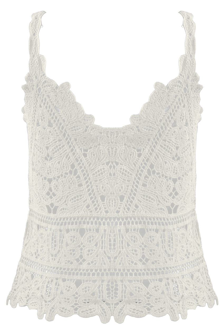 white crochet vest top