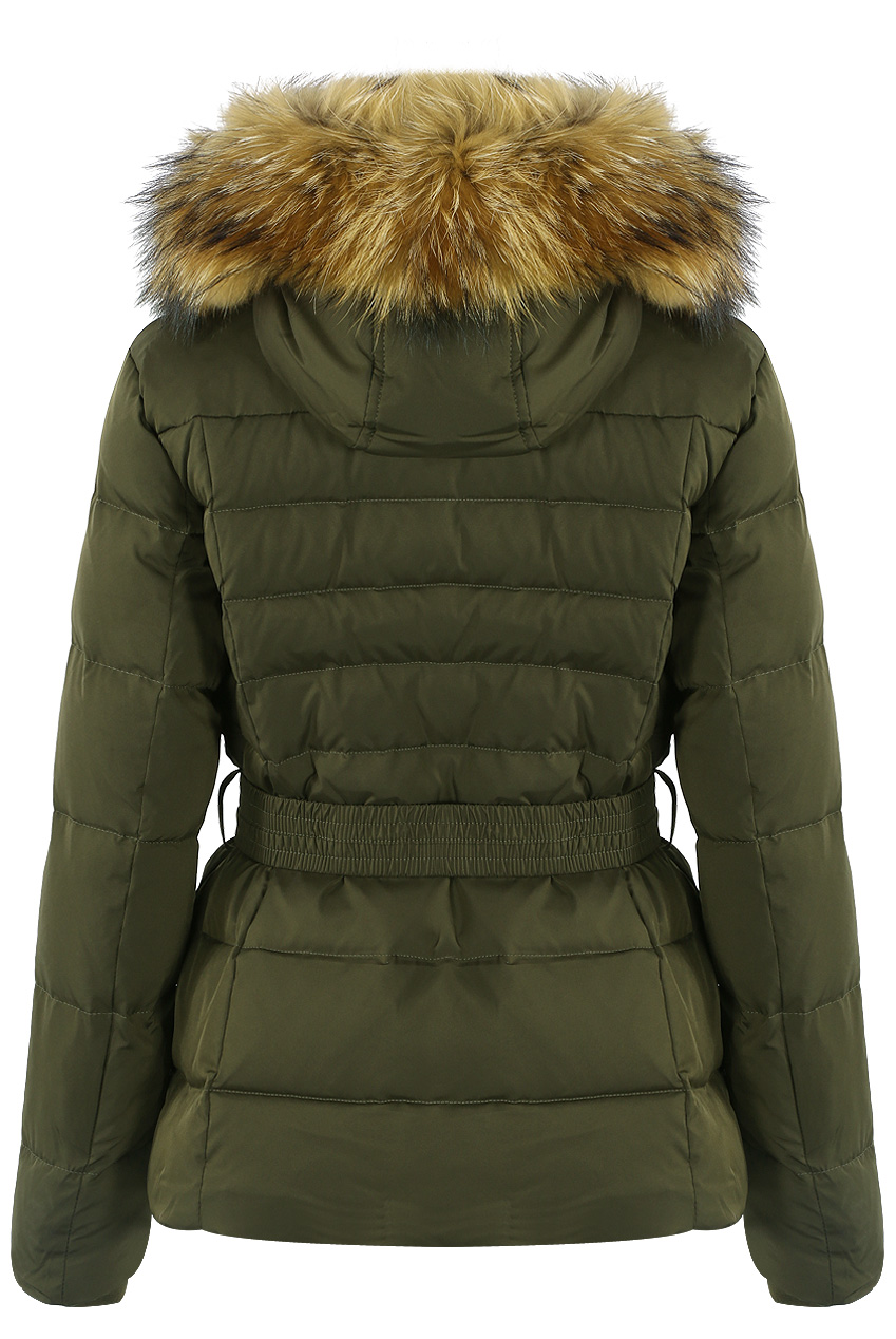 Belted Layered Fur Hood Puffer Jackets - Buy Fashion