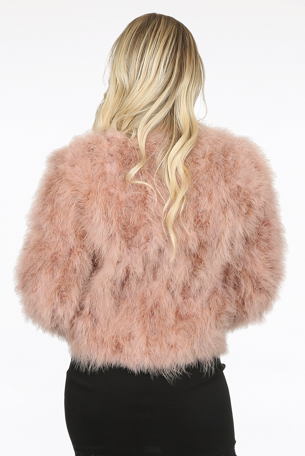 white ostrich feather jacket