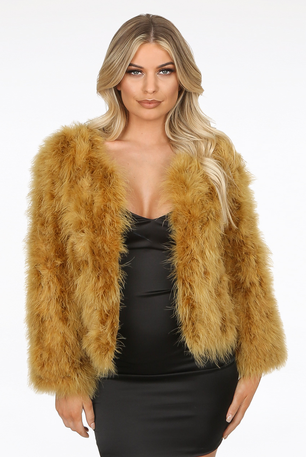 ostrich feather jacket plus size