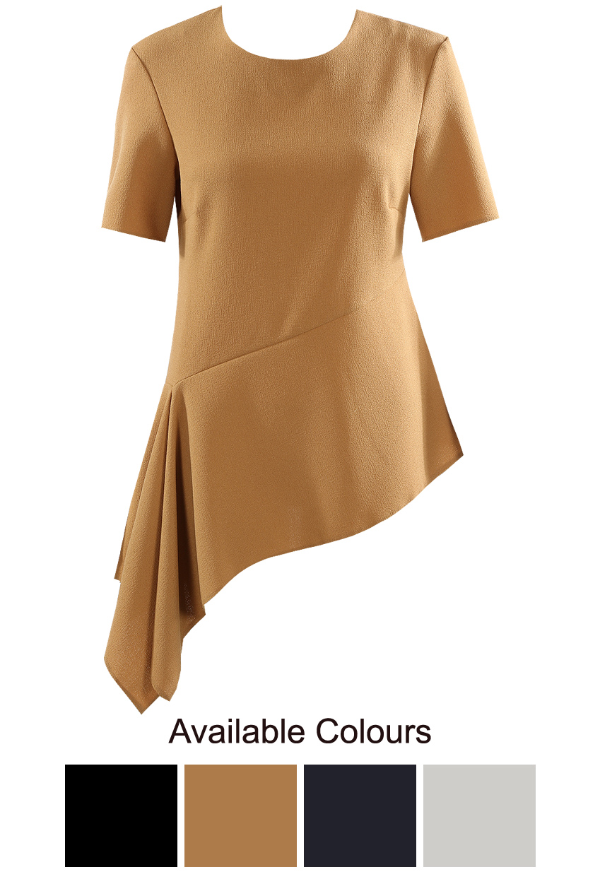 Asymmetric Gathered Hem Blouse - Buy Fashion Wholesale in The UK