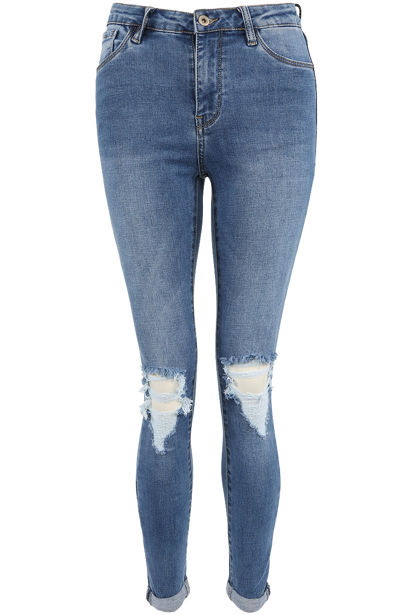 ripped dark denim jeans