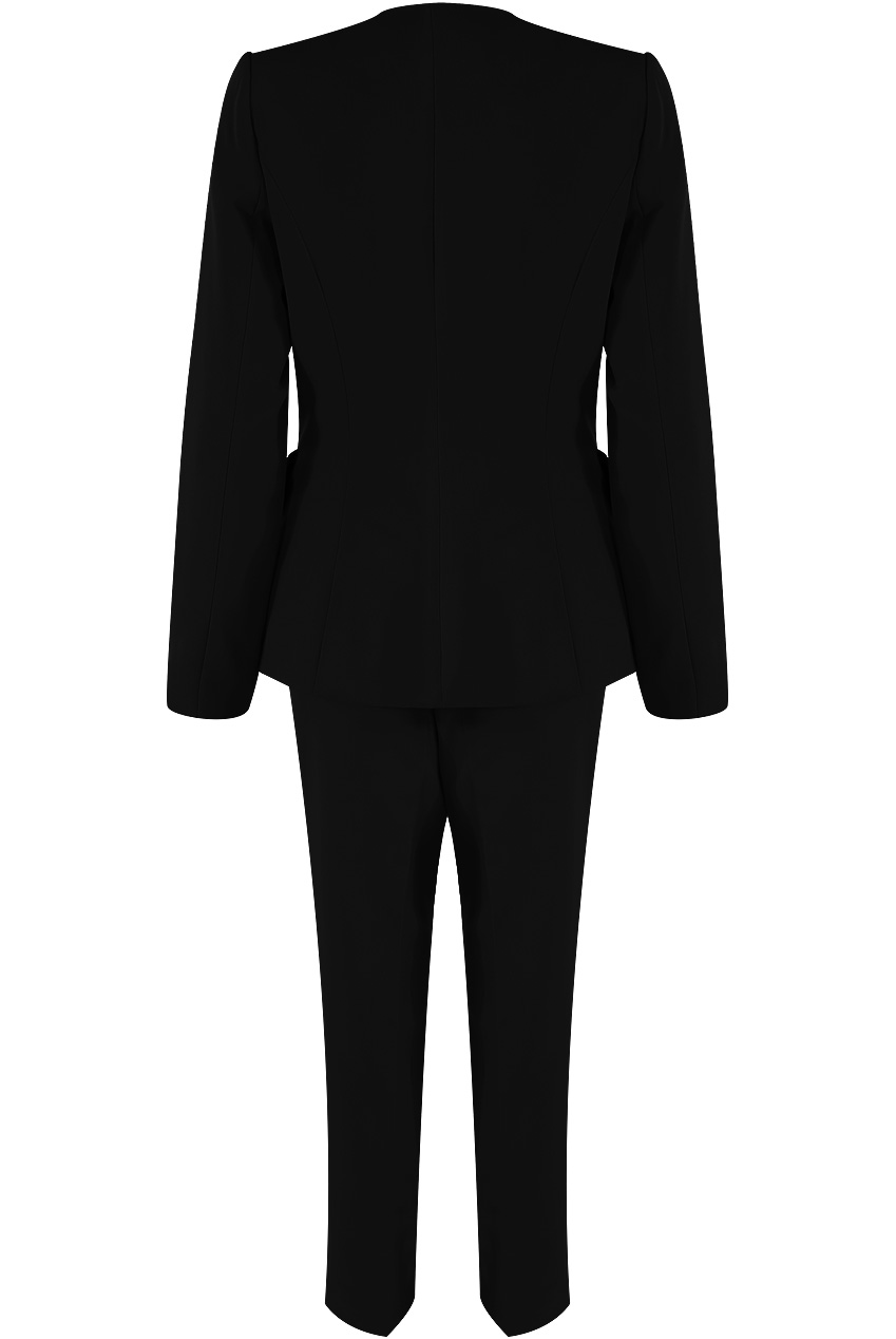 Collarless Pleated Trim Blazer & Trouser Suit - Buy Fashion