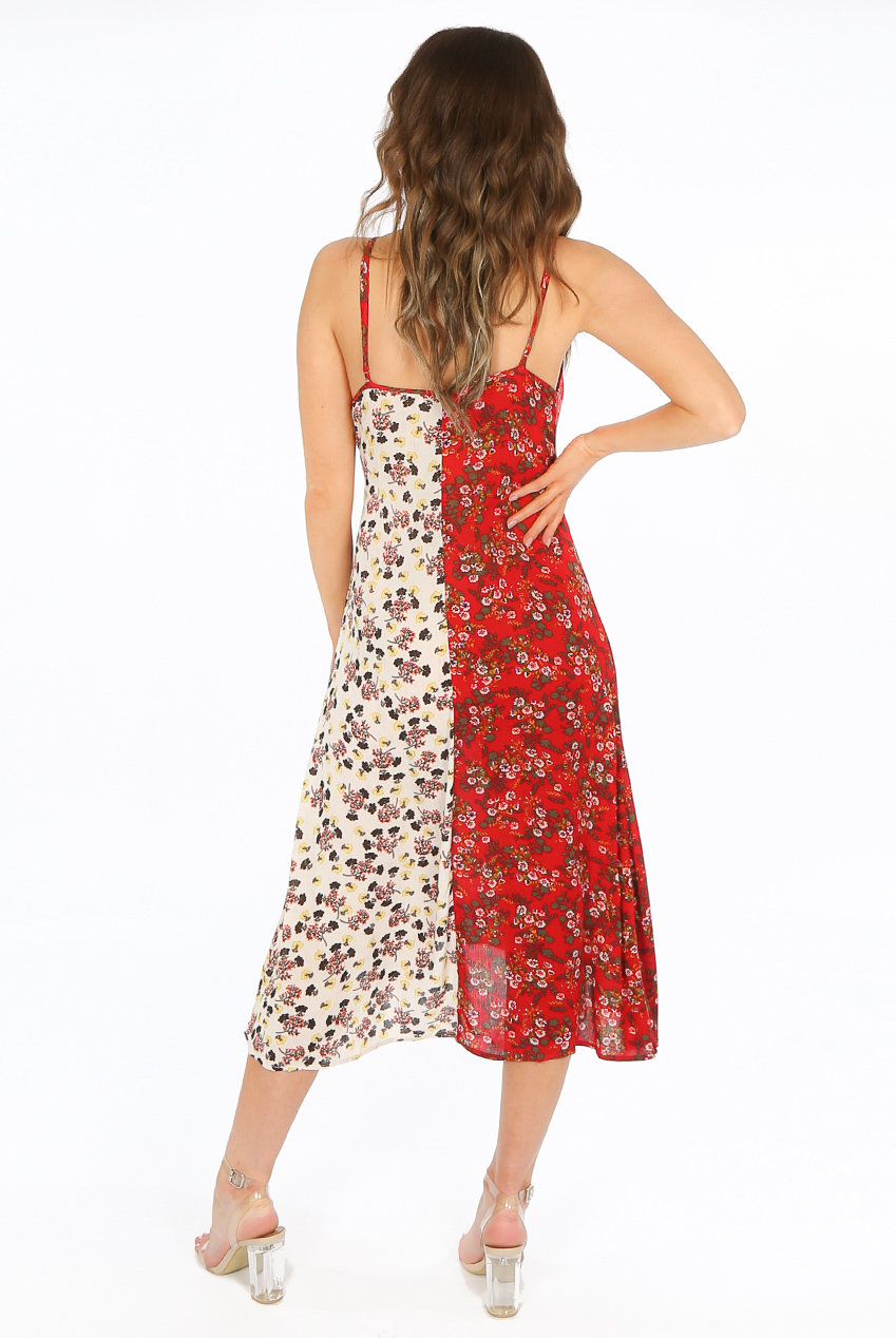 Contrast Floral Print,Wrap Up,Shift Dress - Buy Fashion Wholesale