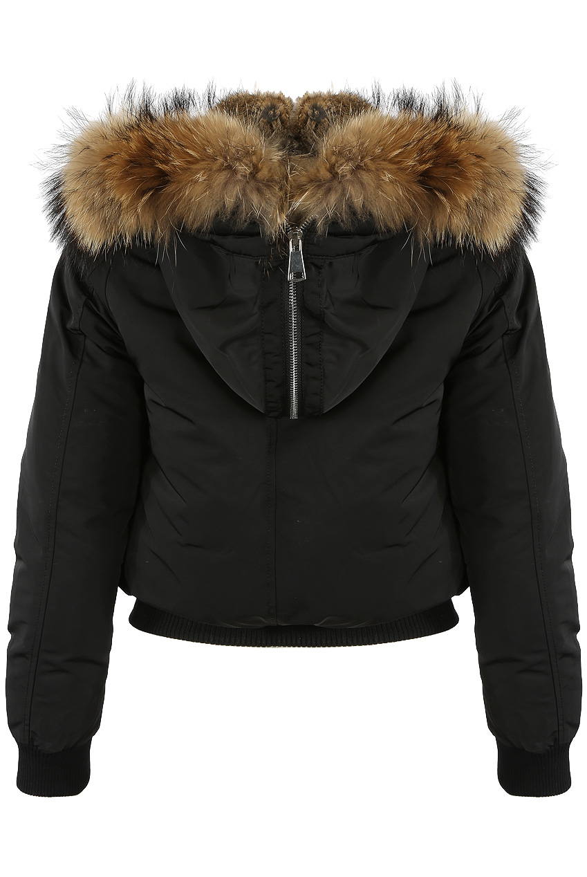 Natural Fur Trim Hooded Jacket in Black Buy Fashion Wholesale in The UK