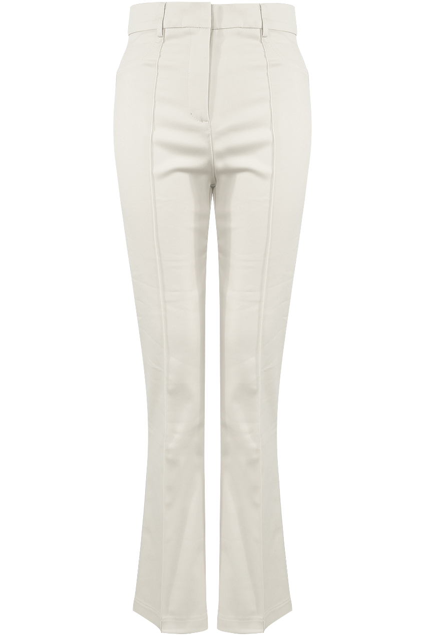 H1323 White Bootcut Trousers Front 07617.1553694895