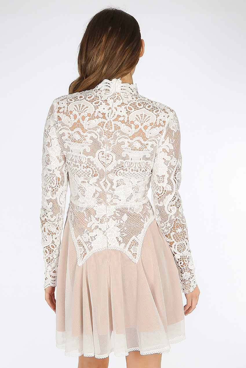 Contrast Lined Lace Shift Dress - Buy Fashion Wholesale in