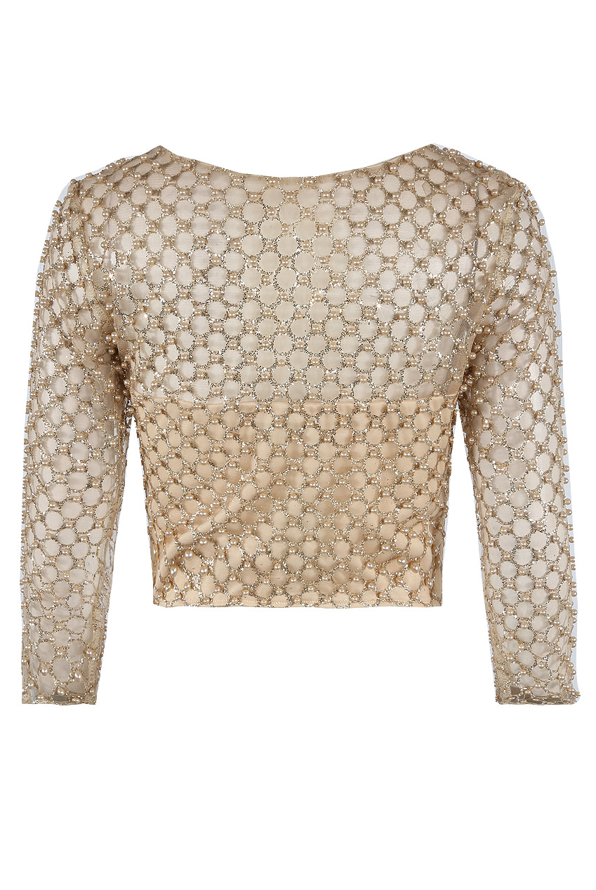 gold fishnet top