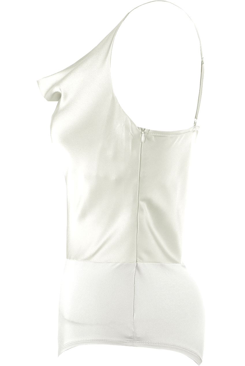 white satin cowl neck cami