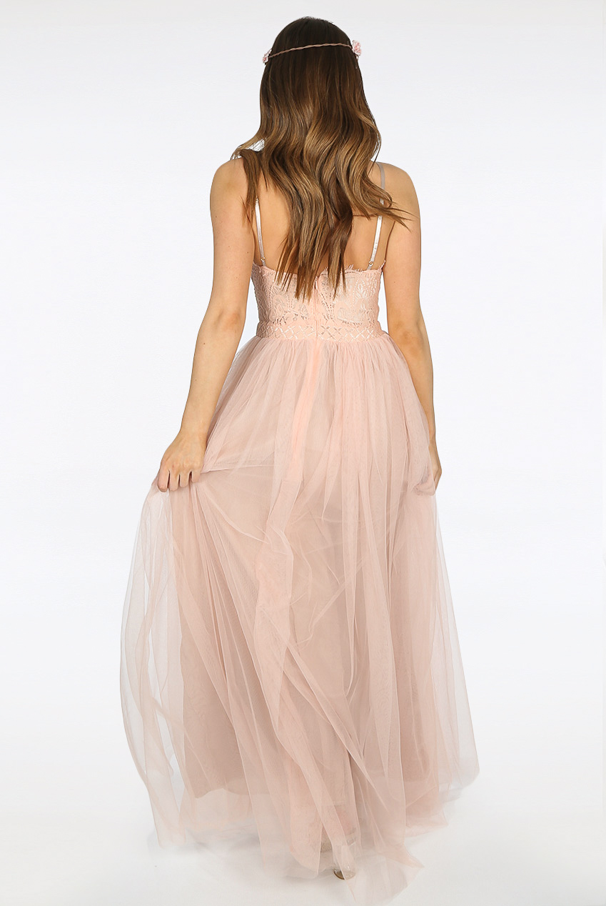 maxi dress with tulle