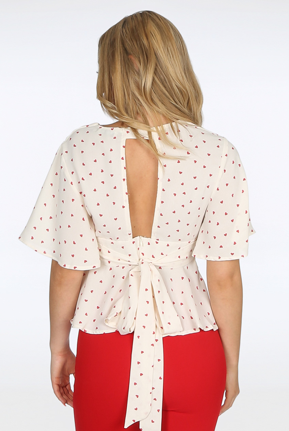 Hearts Knot Back Peplum Top - Buy Fashion Wholesale in The UK