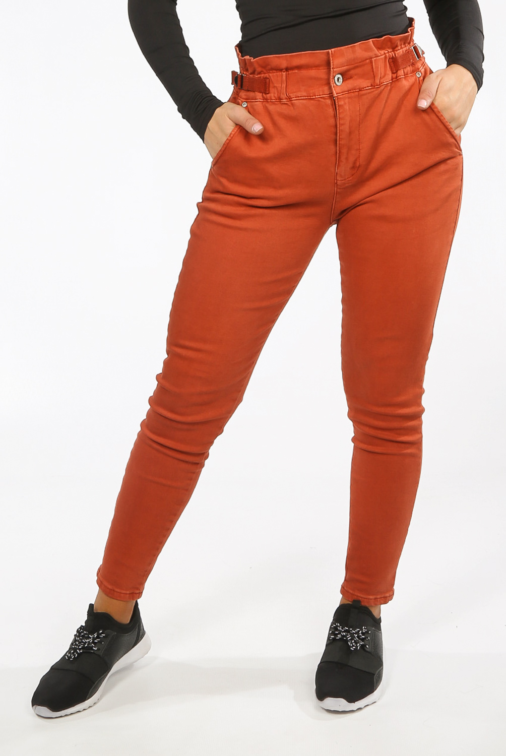 Ruffle Elasticated Waist Denim Jeans 