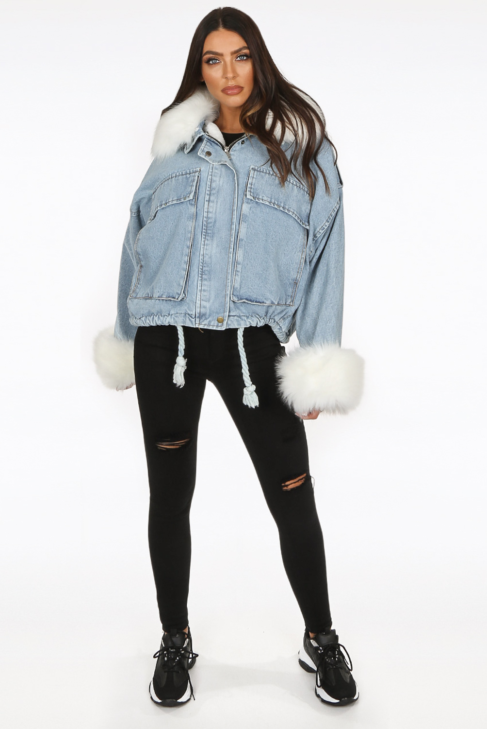 Womens Faux Fur Lined Denim Shirt Jacket – Styledup.co.uk