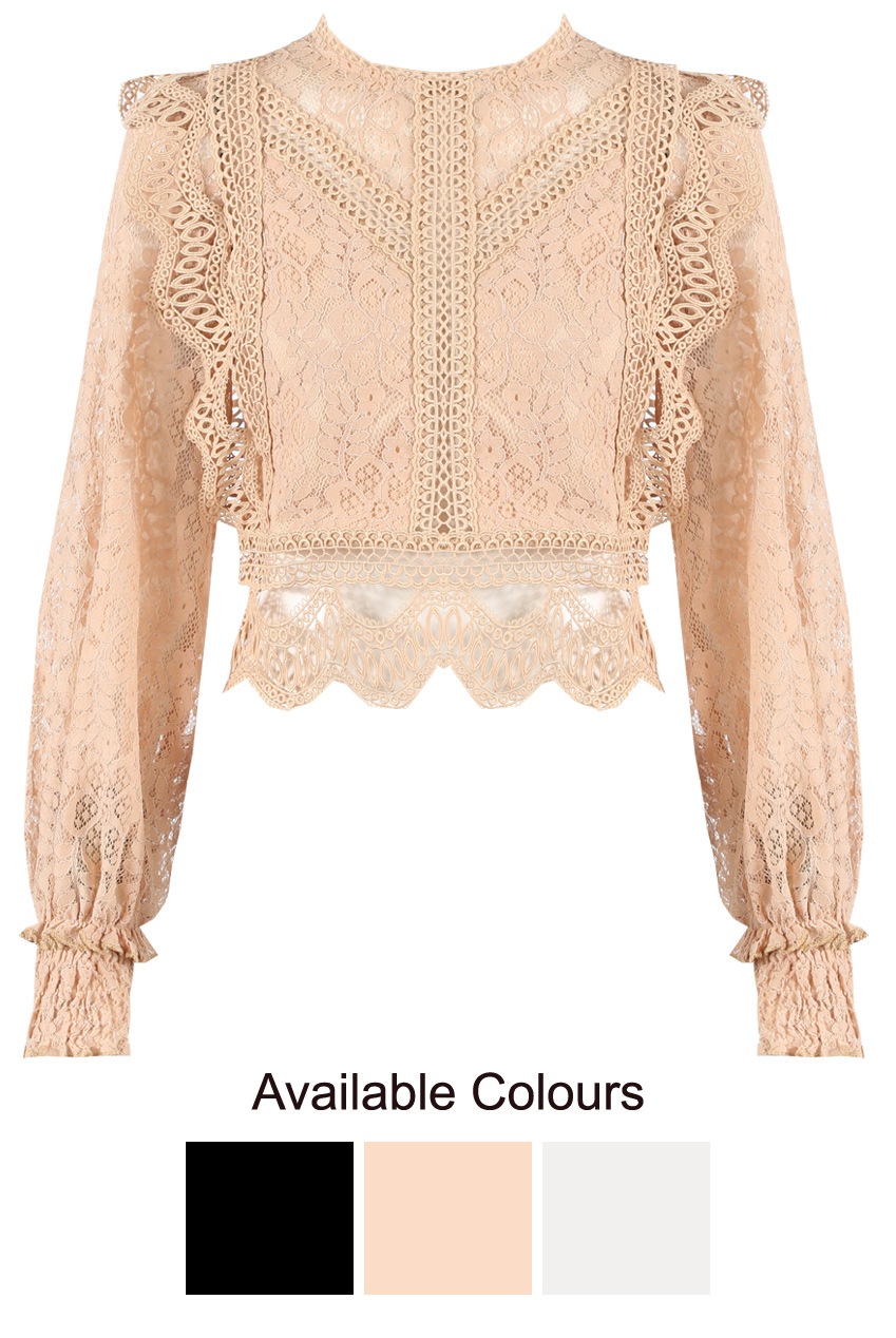 Crochet Long Sleeve Lace Tops - Buy Fashion Wholesale in The UK