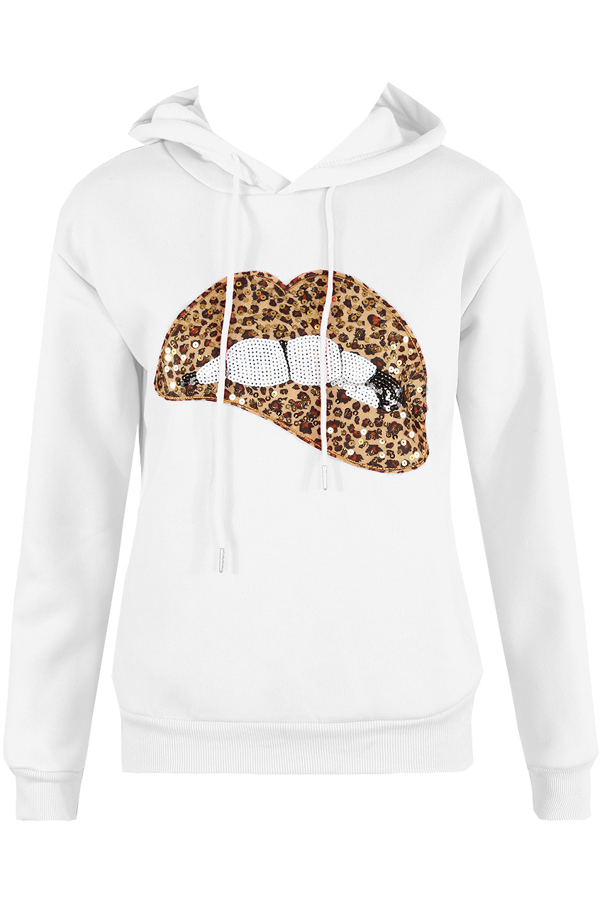 sequin lip sweatshirt