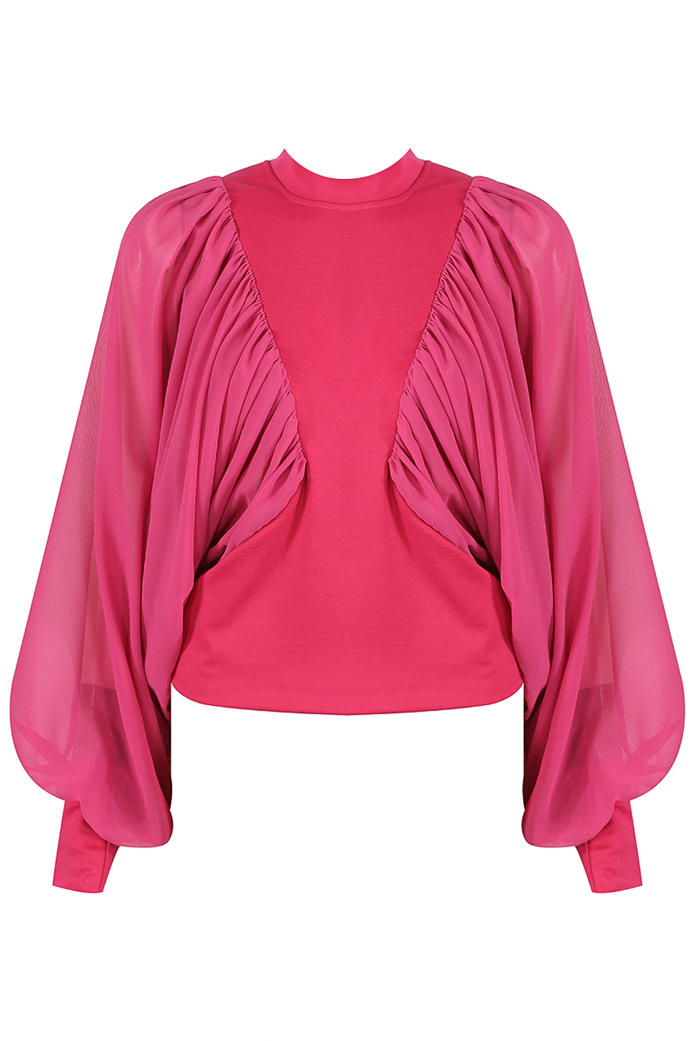Drape Wing Sleeves Mock Neck Blouse - Buy Fashion Wholesale in The UK