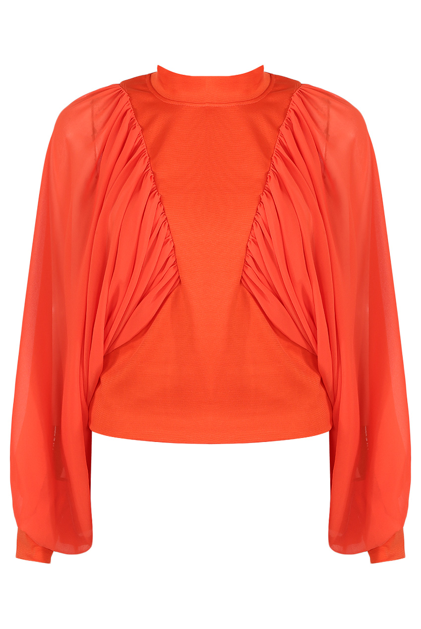 Drape Wing Sleeves Mock Neck Blouse Buy Fashion Wholesale in The UK