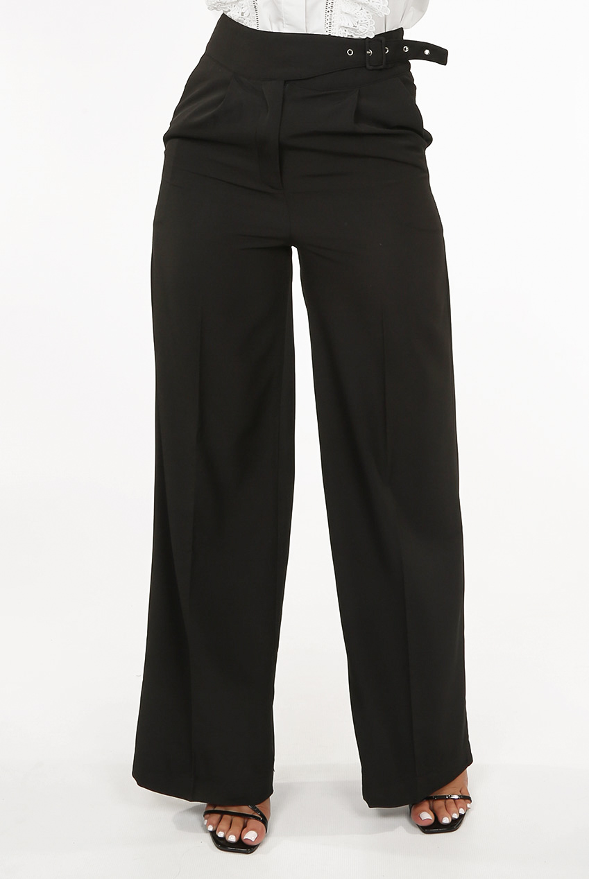 Side Pin Buckle Wide Leg Trousers - Buy Fashion Wholesale in