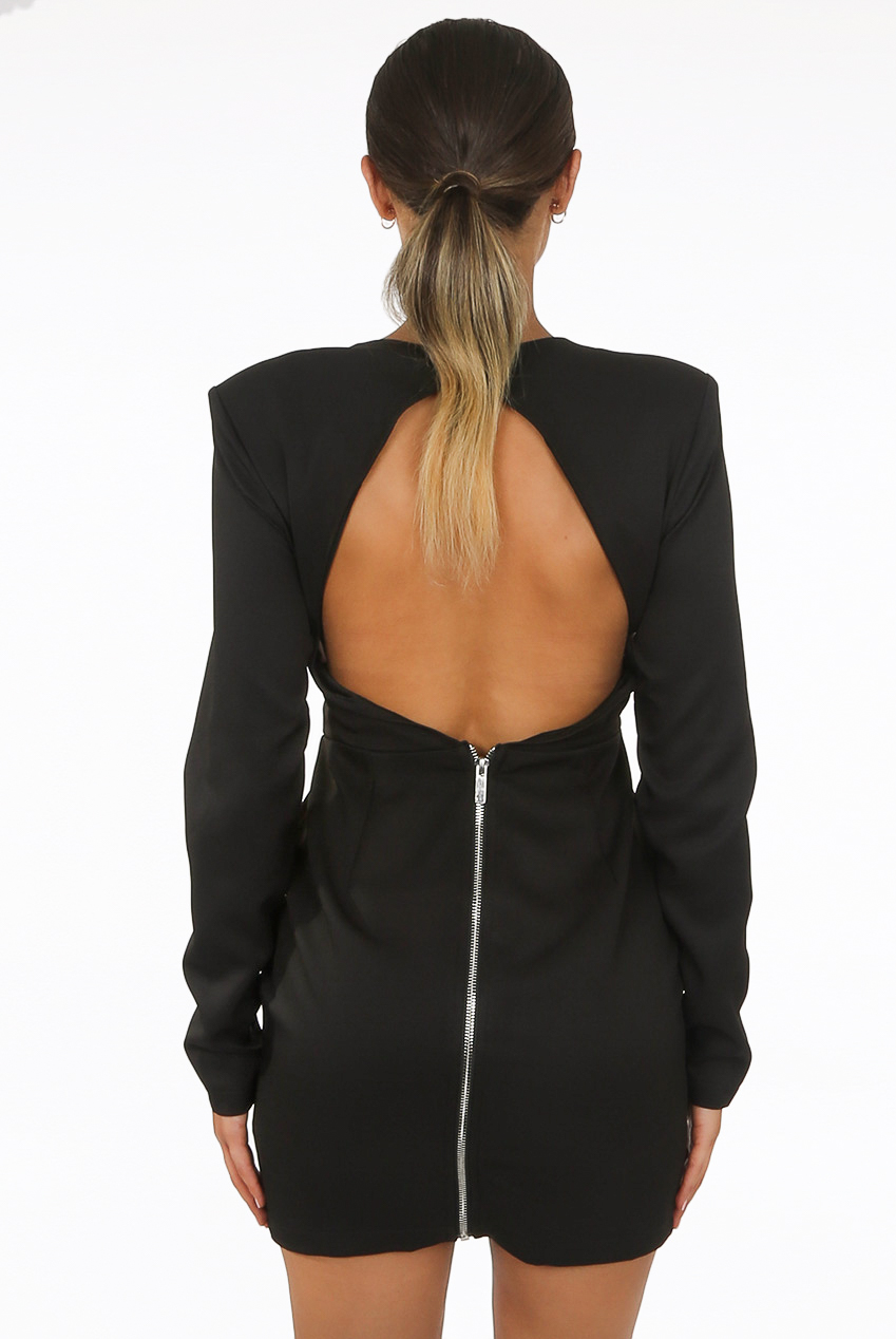 black zip back dress Performance main image 1