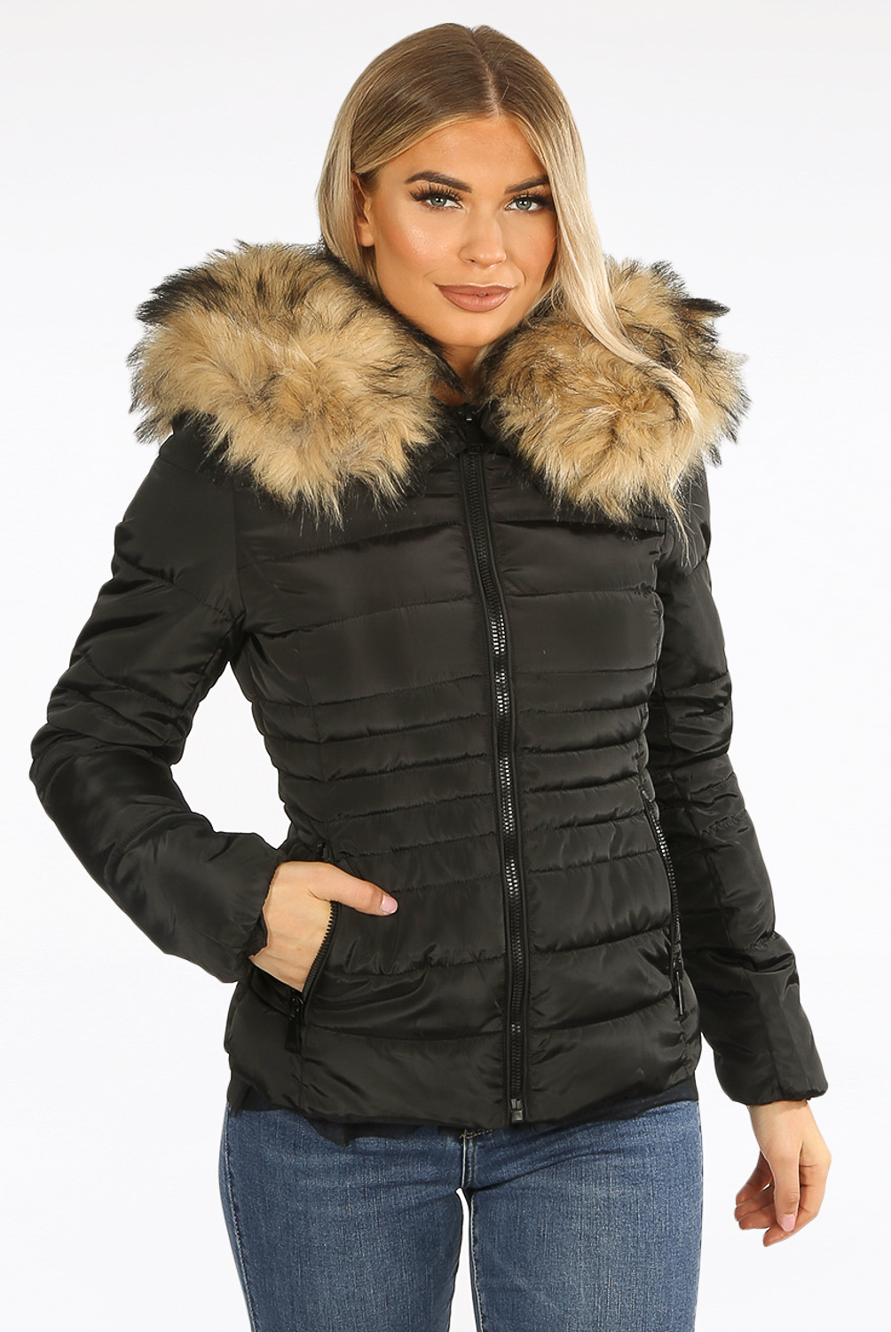 faux fur puffer