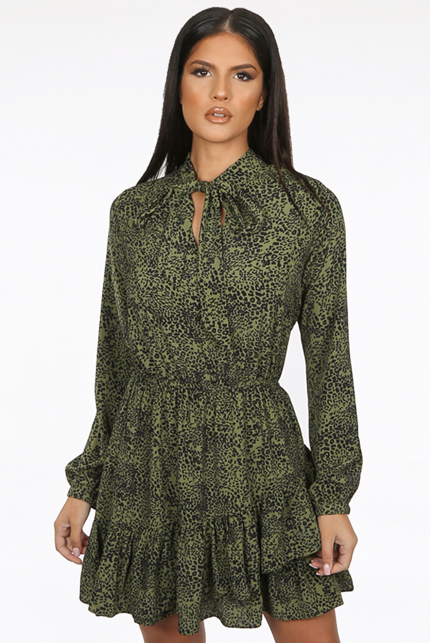 Animal Print Knotted High Neck Mini Dress Buy Fashion Wholesale In The Uk Animal Print Knotted High Neck Mini Dress Buy Fashion Wholesale In The Uk