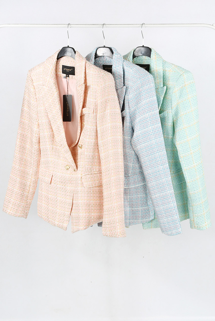 Pastel Tweed Tailored Blazers - 3 