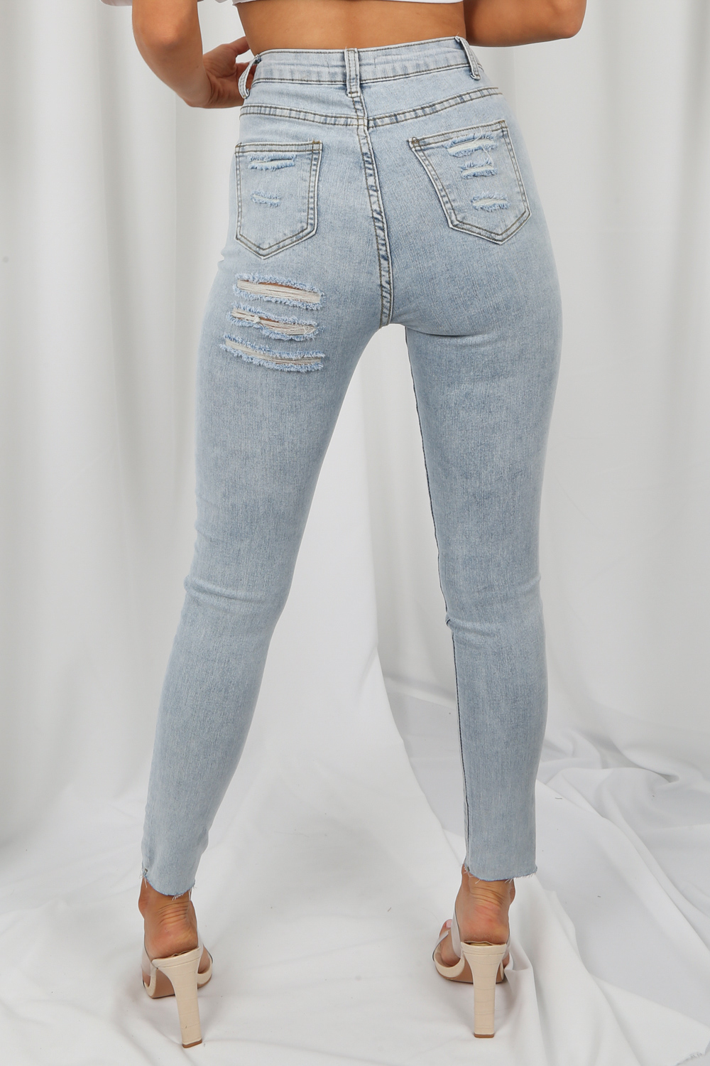 Shredded Back Jeans - Buy Fashion Wholesale in The UK