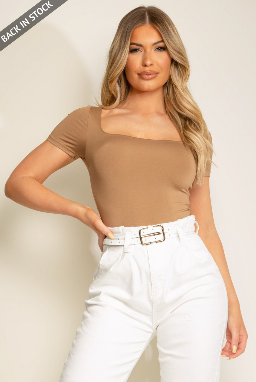 Short Sleeve Bodysuit - Cream