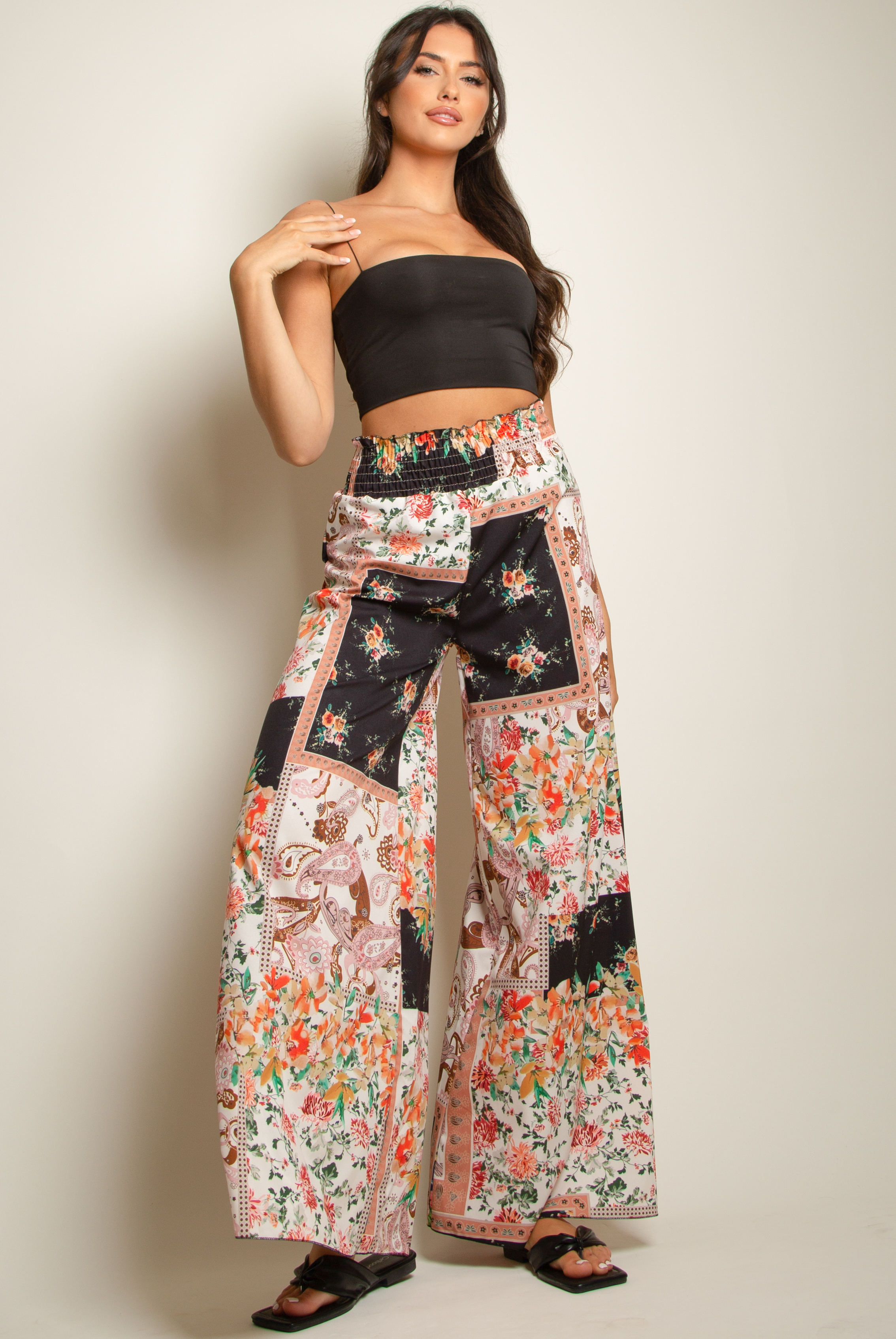 Floral Print Palazzo Pants- Buy Fashion Wholesale in The UK