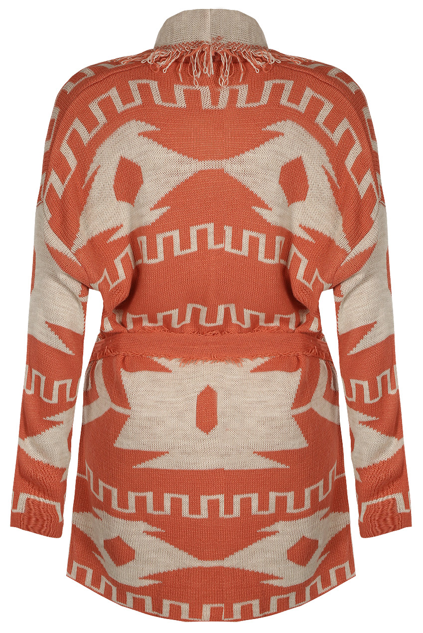 Long-Sleeve Patterned Cardigan main image 1