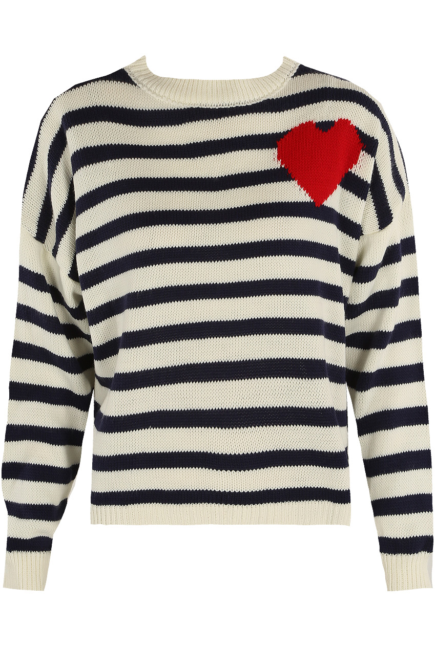 Heart Motif Striped Jumper - Buy 
